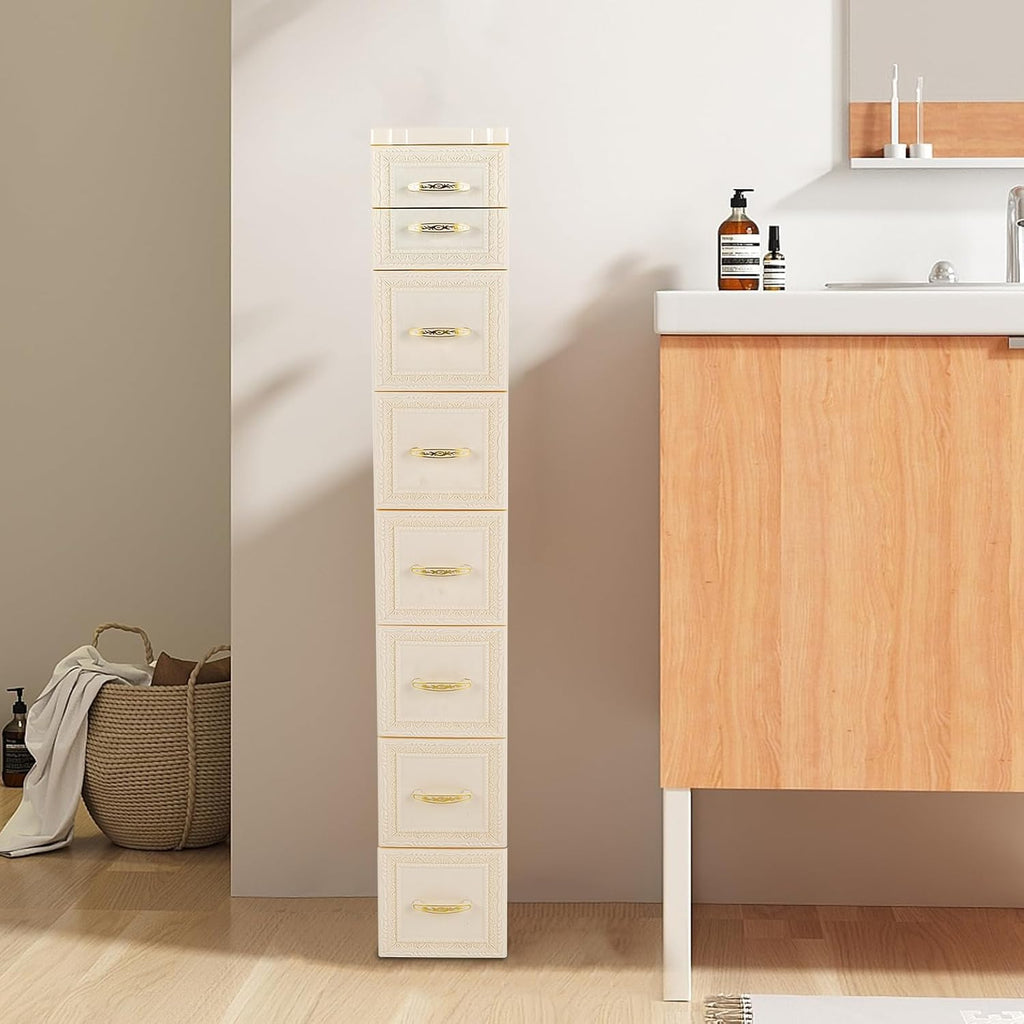 8 Drawer Narrow Storage Cabinet with Pull Handles Y6853