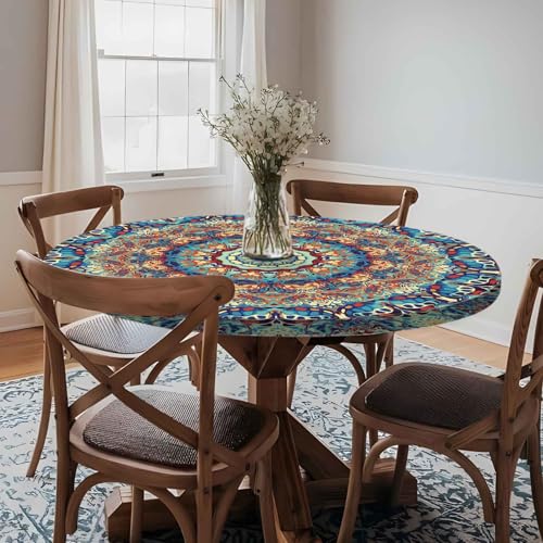 Fitted Round Tablecloth with Elastic for 40"-44" Tables R762838