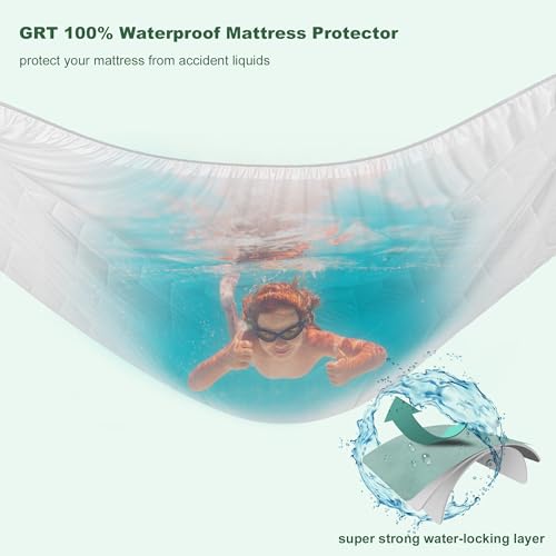 Queen Rayon Bamboo Mattress Protector with Deep Pocket W136853