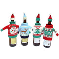 4 Pack Christmas Wine Bottle Covers and Hats Kit J708