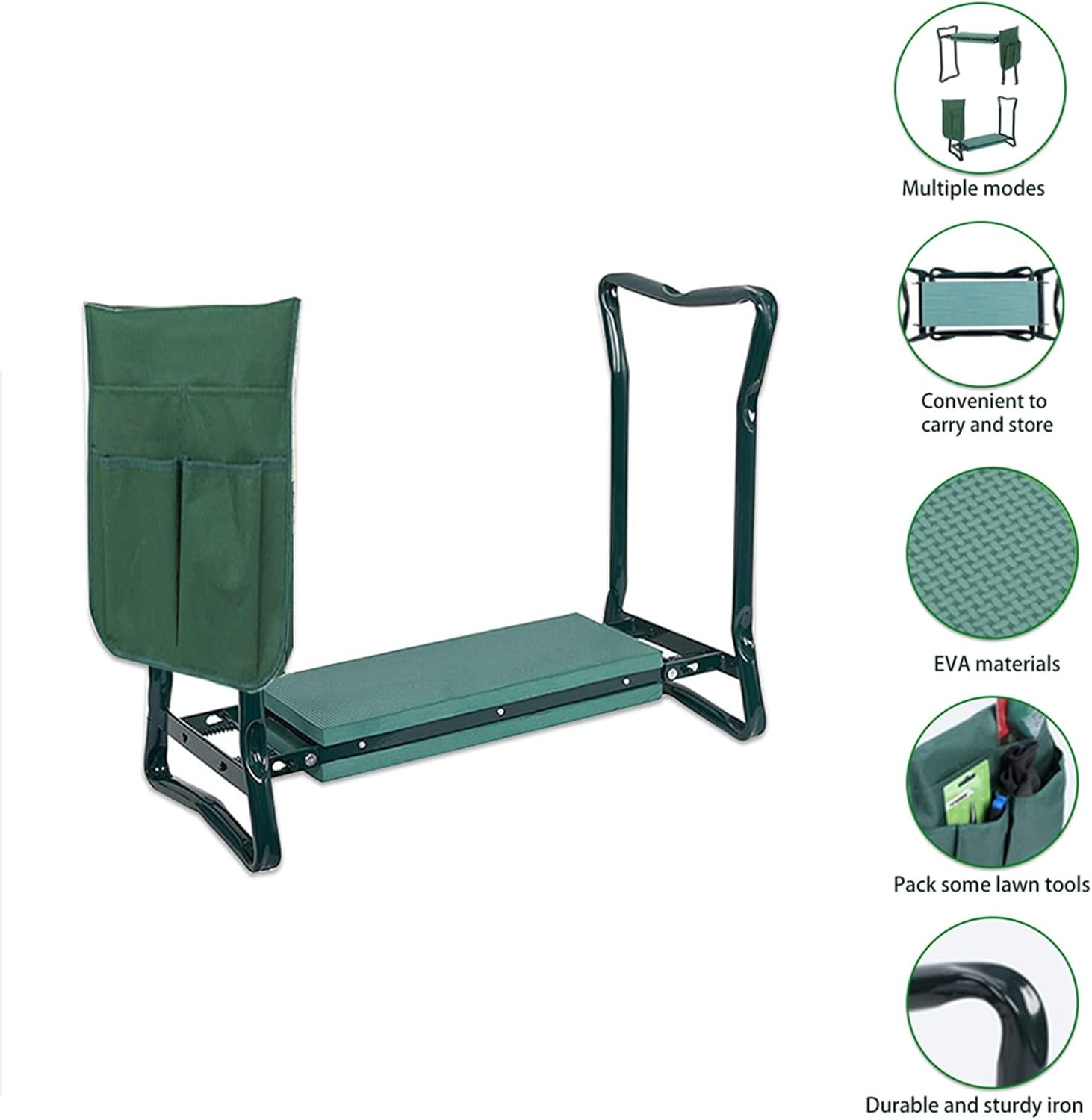 Garden Kneeler Seat Stool with Tool Bag Pouch K60755