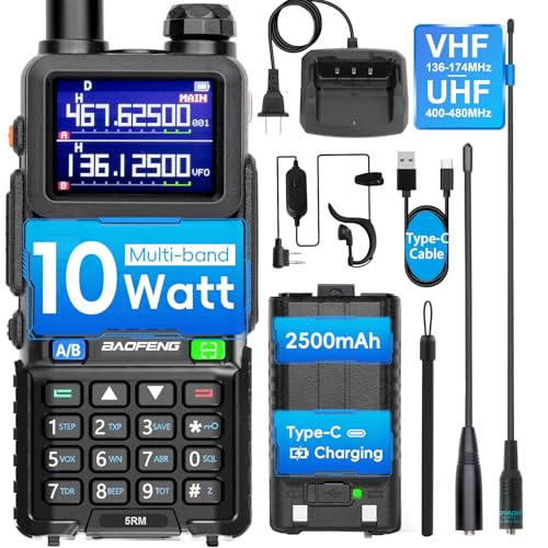 Ham Radio 10W VHF/UHF 8 Bands Two Way Radio Handheld with 2500mAh Battery Q51537