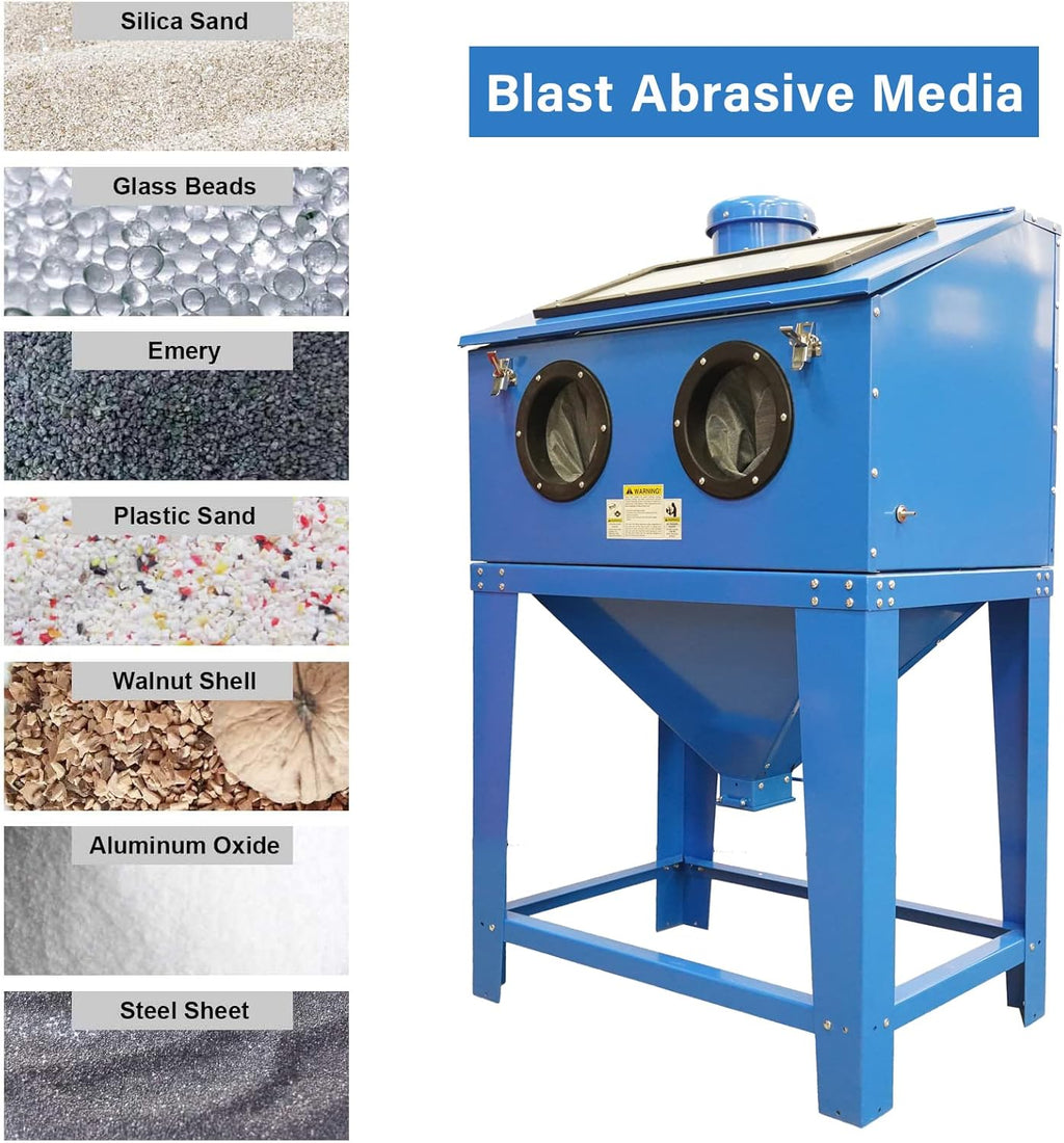 90 Gallon Abrasive Blast Cabinet with Dust Collection Reclaimer System V6826