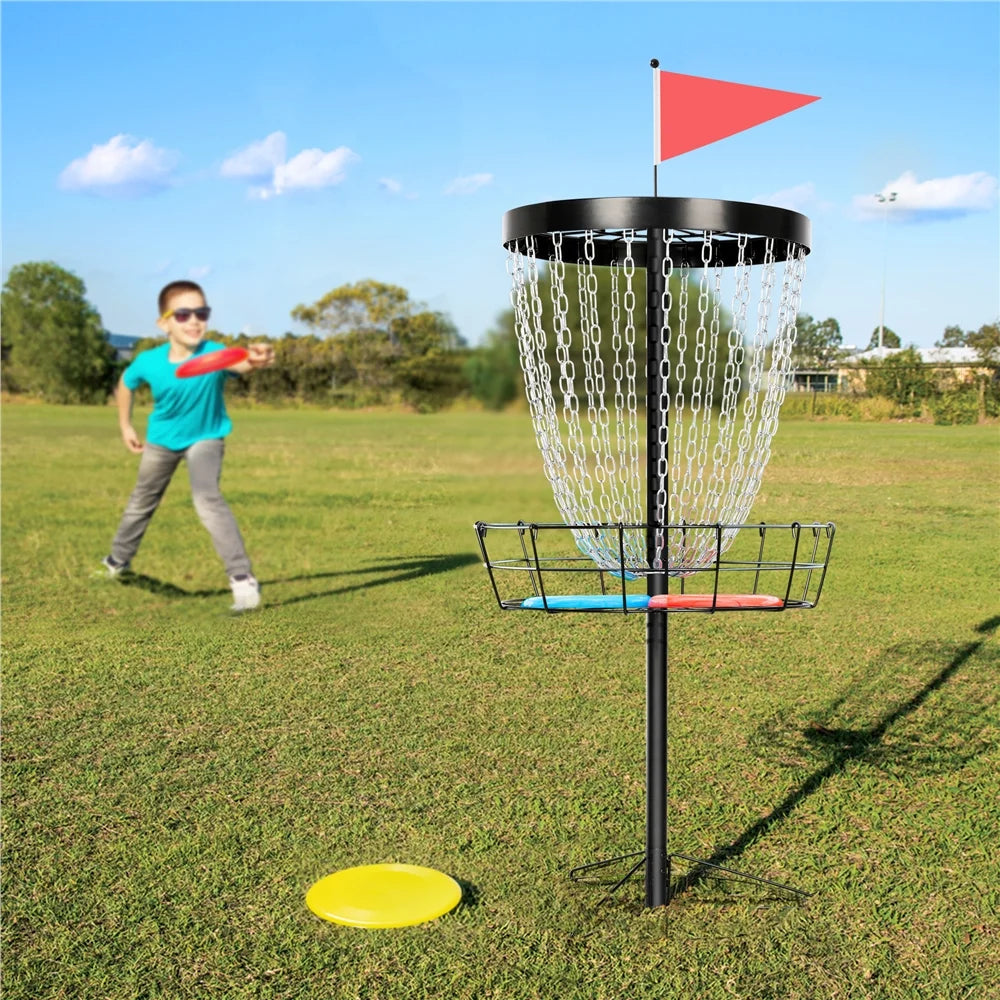 Black Disc Golf Goal with Carrying Bag and 3 Discs O35337