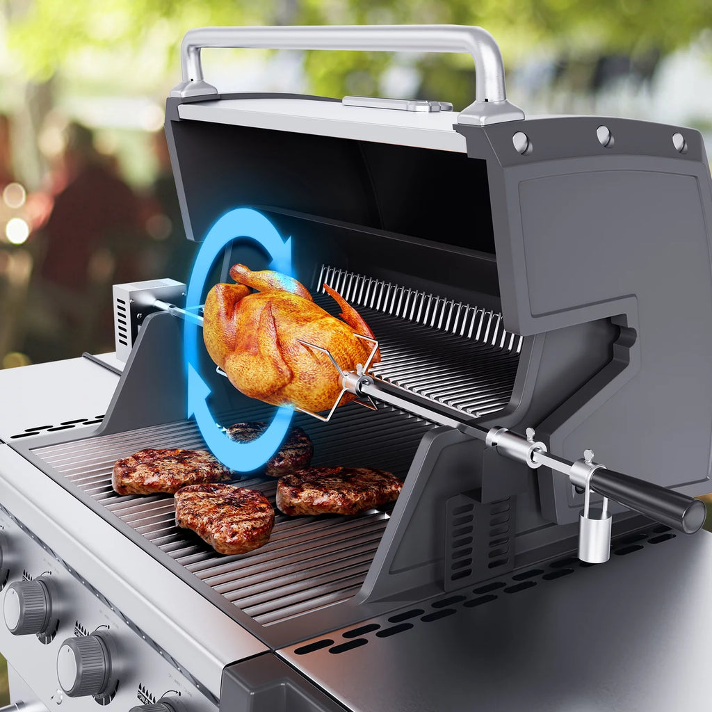 Universal Grill Rotisserie Kit BBQ Roaster 32"/39" Spit Rod Electric Motor N43507