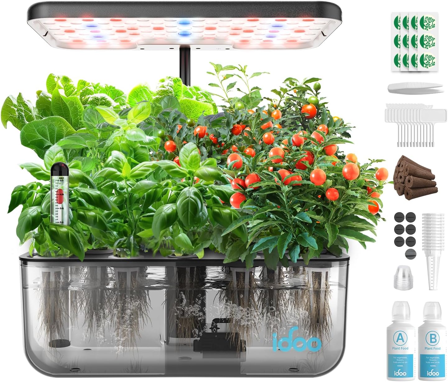12 Pods Hydroponics Growing System with LED Grow Light I3545