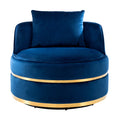 Blue Velvet Swivel Accent Barrel Chair with Seat Cushion S725312