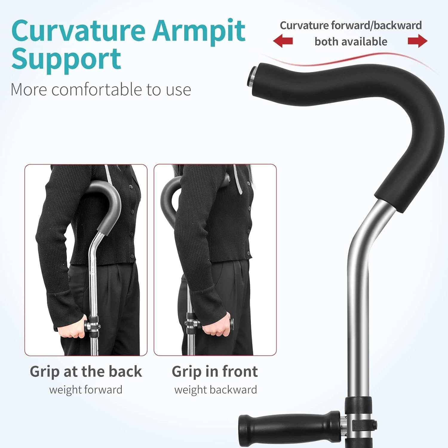 Ergonomic Adjustable Underarm Crutches (1 Pair) X118