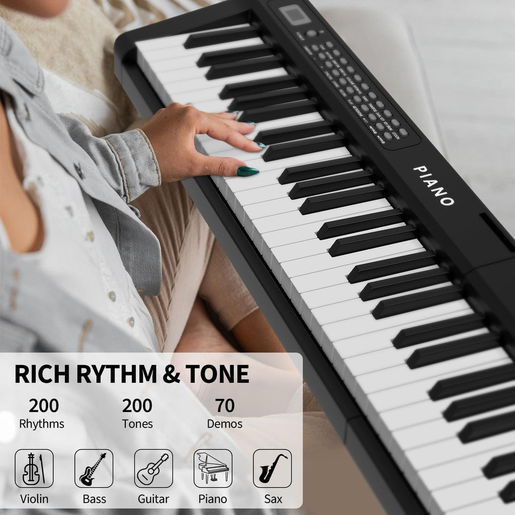 88 Key Semi Weighted Digital Piano Keyboard Set with Stand, Built-In Speakers, Sustain Pedal, Bluetooth, MIDI, USB, MP3 B68517