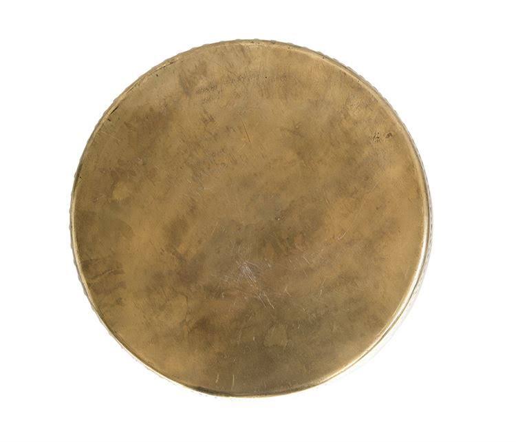 Antique Brass Metal Drum Table J75176