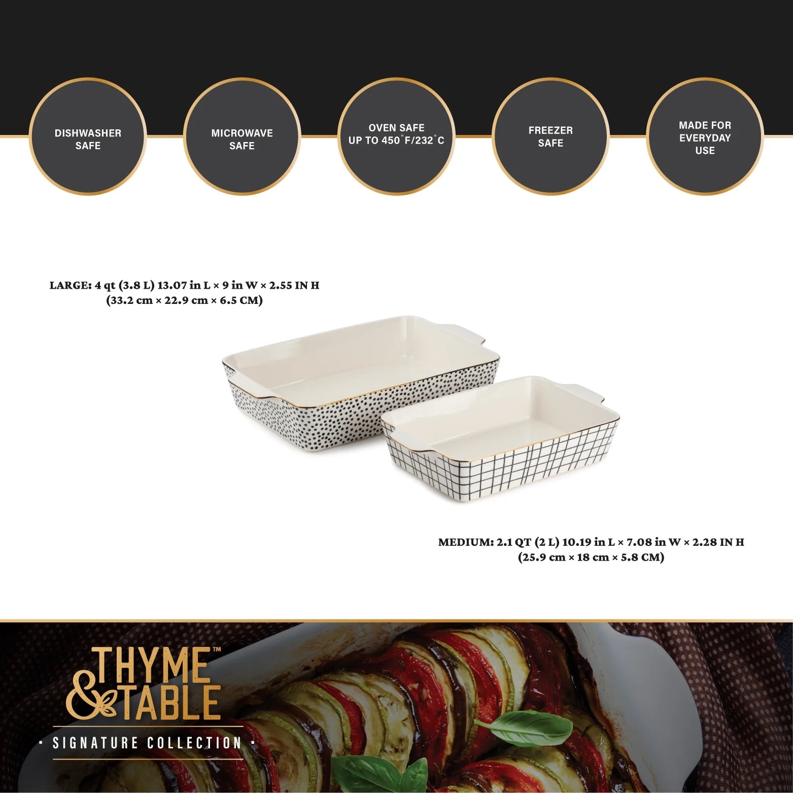 Stoneware Rectangular Baker, 2-Piece Set N946622
