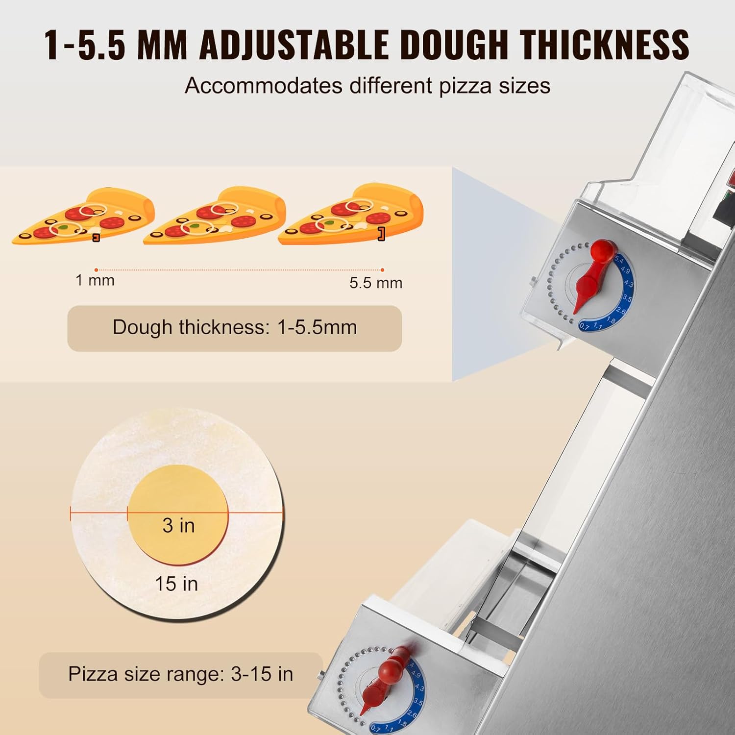 Stainless Steel Automatic Commercial Pizza Dough Roller Sheeter L2552
