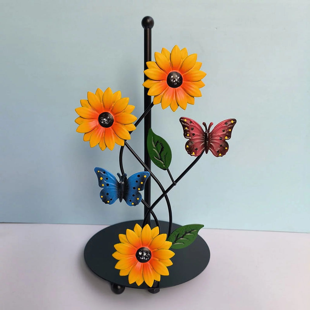 Painted Butterfly Vertical Paper Towel Rack Y934167