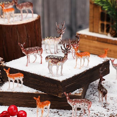 60 Pcs Mini Plastic Deer Figurines Cake Toppers B488