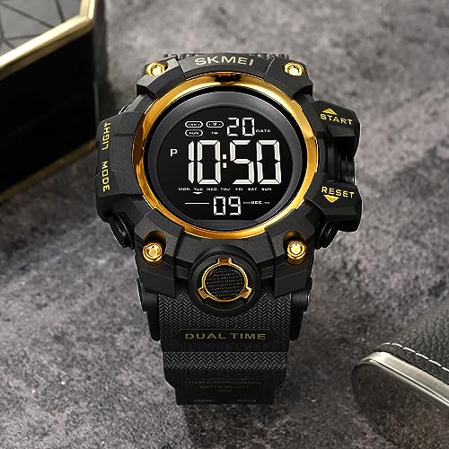 Large Face Digital Sports Watch with LED Backlight P96477