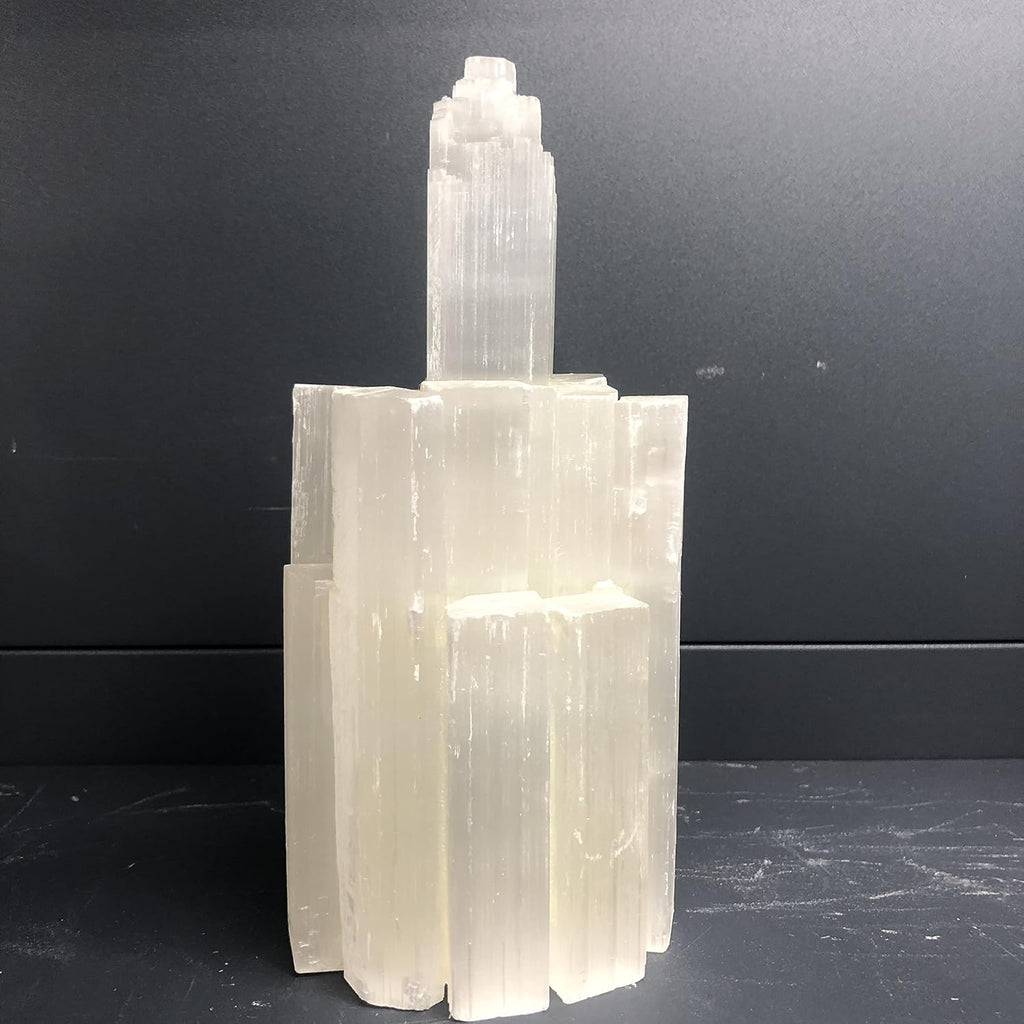 White Crystal Selenite Gypsum Tower Pack of 2 G52114