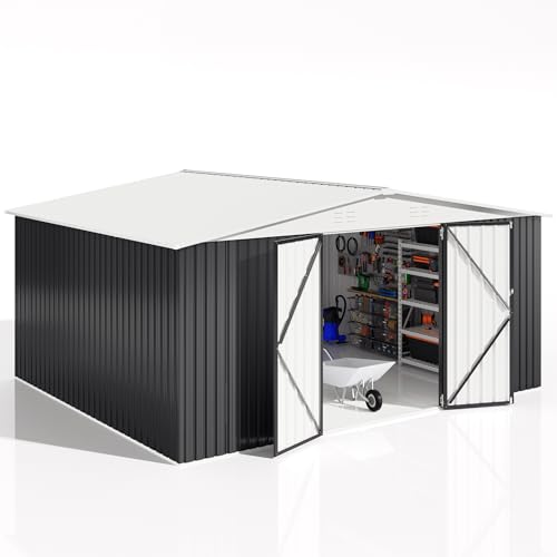 White Metal Outdoor Storage Shed R18355