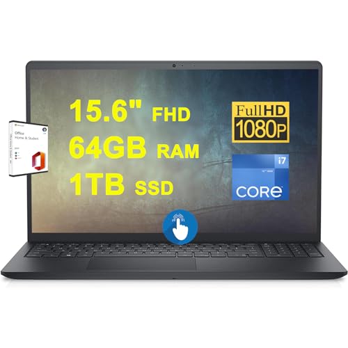 Black 15.6" FHD Touchscreen Laptop Intel i7-1255U 32GB RAM 1TB SSD I509