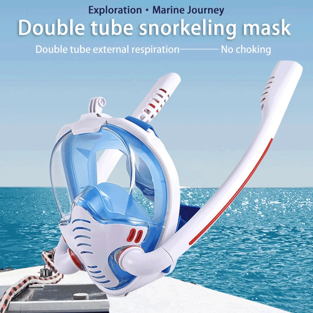 Snorkeling Double Tube Silicone Diving Goggles U267973