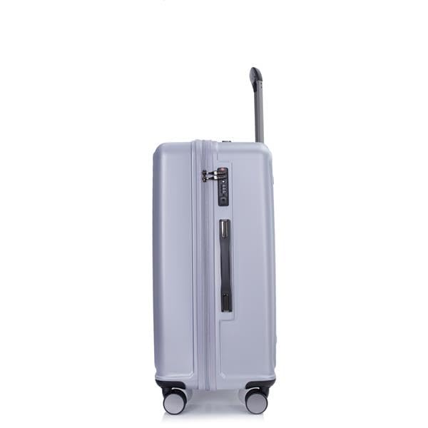 3 Piece PC+ABS Lightweight Luggage Set with TSA Lock (Dark Purple) X87245