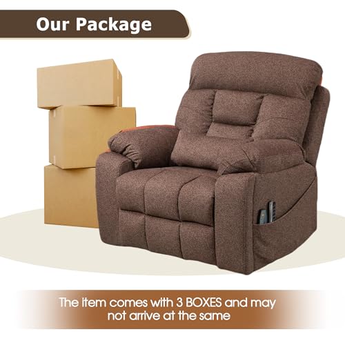 Oversized Power Lift Recliner Chair with Heat and Massage T455