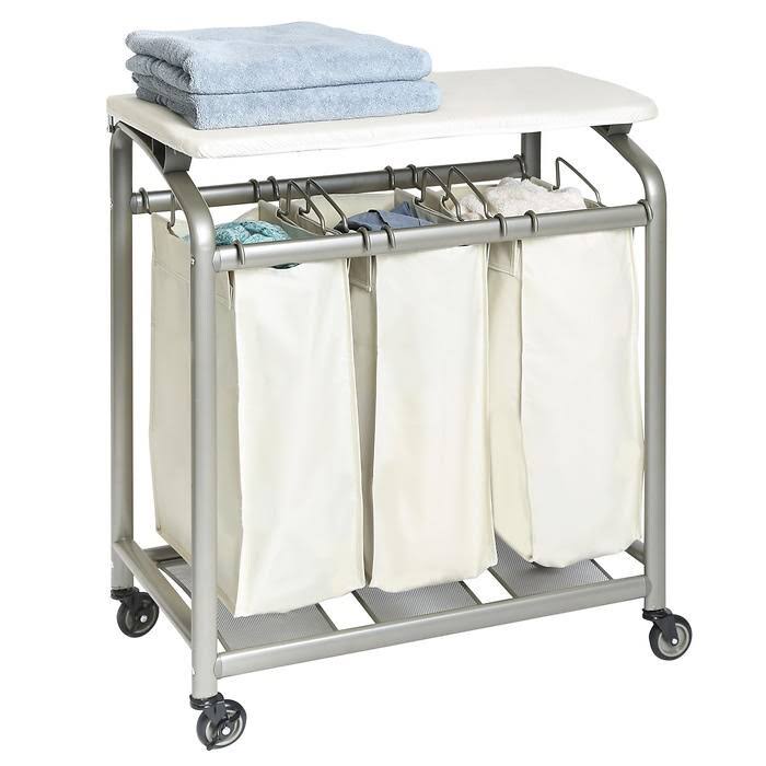 3-Bag Laundry Sorter with Folding Table X320669