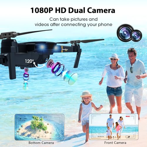 Foldable 1080P FPV Drone with 2 Batteries and Carrying Case D28551