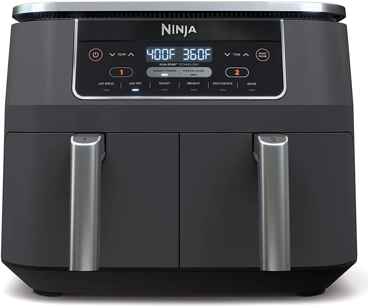 8 Quart DualZone 2-Basket Air Fryer, Grey C654538