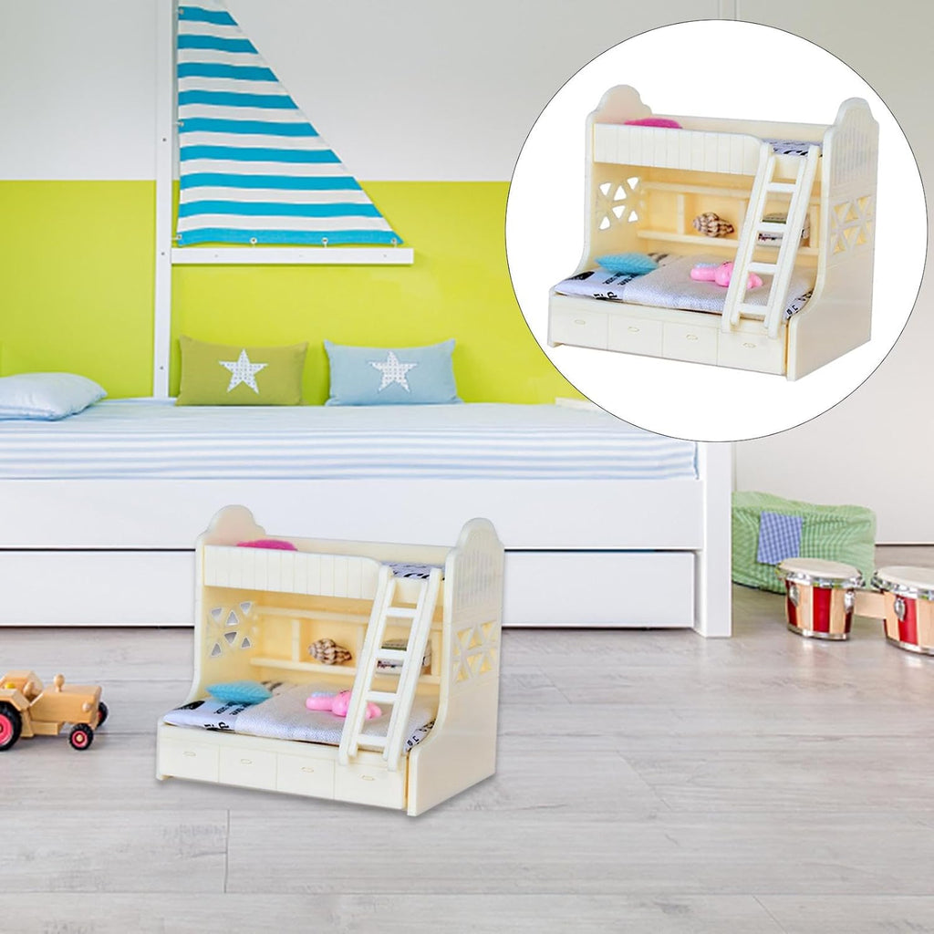 1/12 Scale Miniature Double Bunk Bed Y258445