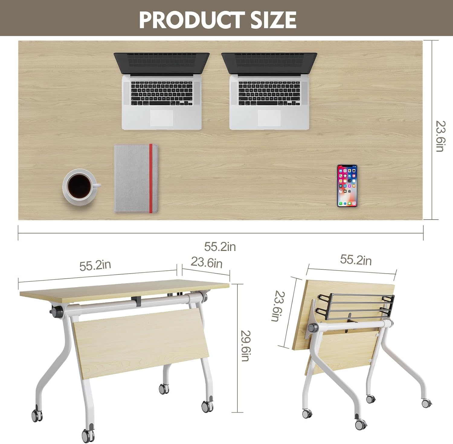 6-Pack Folding Conference Table with Caster Wheels U972