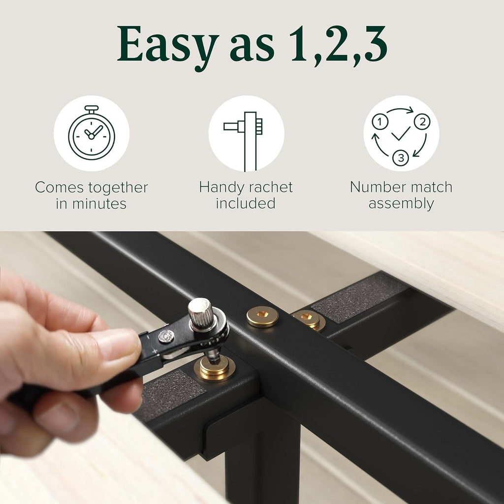 14 Inch Bamboo Platform Bed Frame, Wood Slat Support, Full Q17524