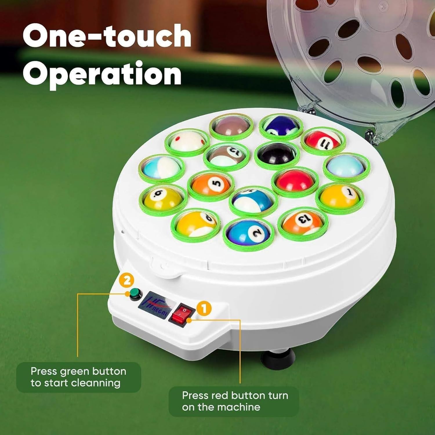 Automatic Billiard Ball Cleaner with LED Touch Display X38433