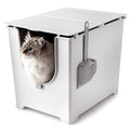 Gray Flip Litter Box with Reusable Litter Liner E9016