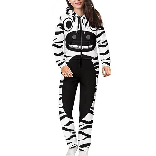 Adult Onesie Hooded One-Piece Pajama Zipper Jumpsuits C523146