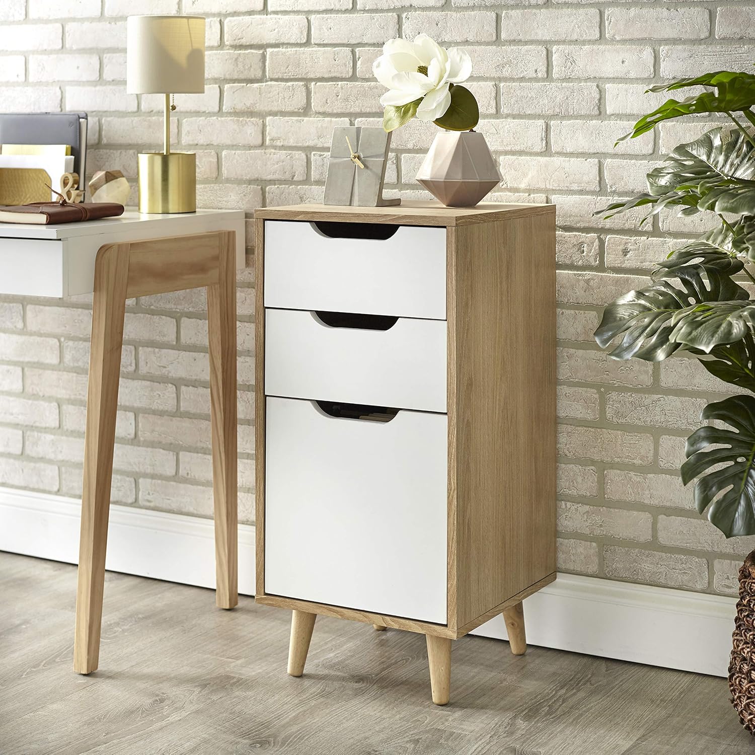 Natural White 2 Drawer Filing Cabinet P97557
