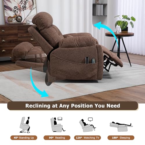 Oversized Power Lift Recliner Chair with Heat and Massage T455