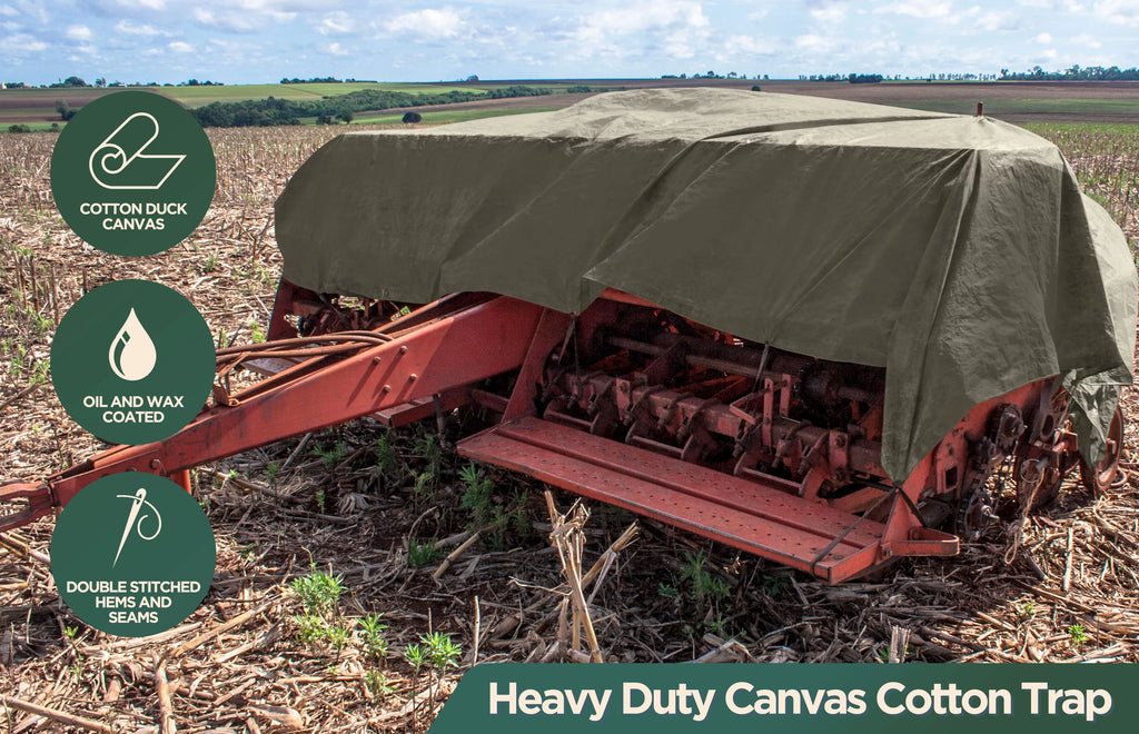 White 6 by 8 Feet Waterproof Canvas Tarp with Rustproof Grommets N627457