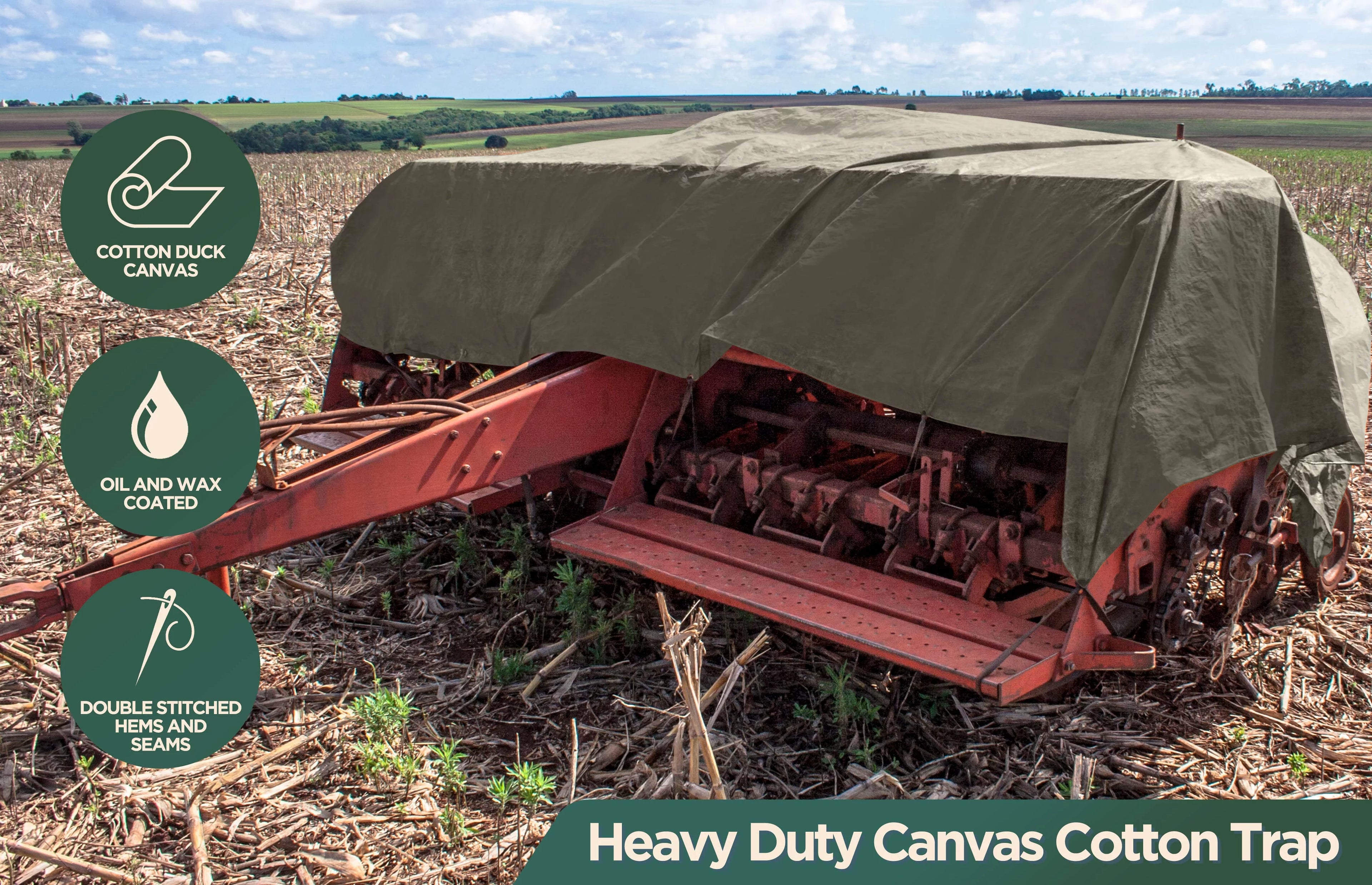 White 6 by 8 Feet Waterproof Canvas Tarp with Rustproof Grommets N627457