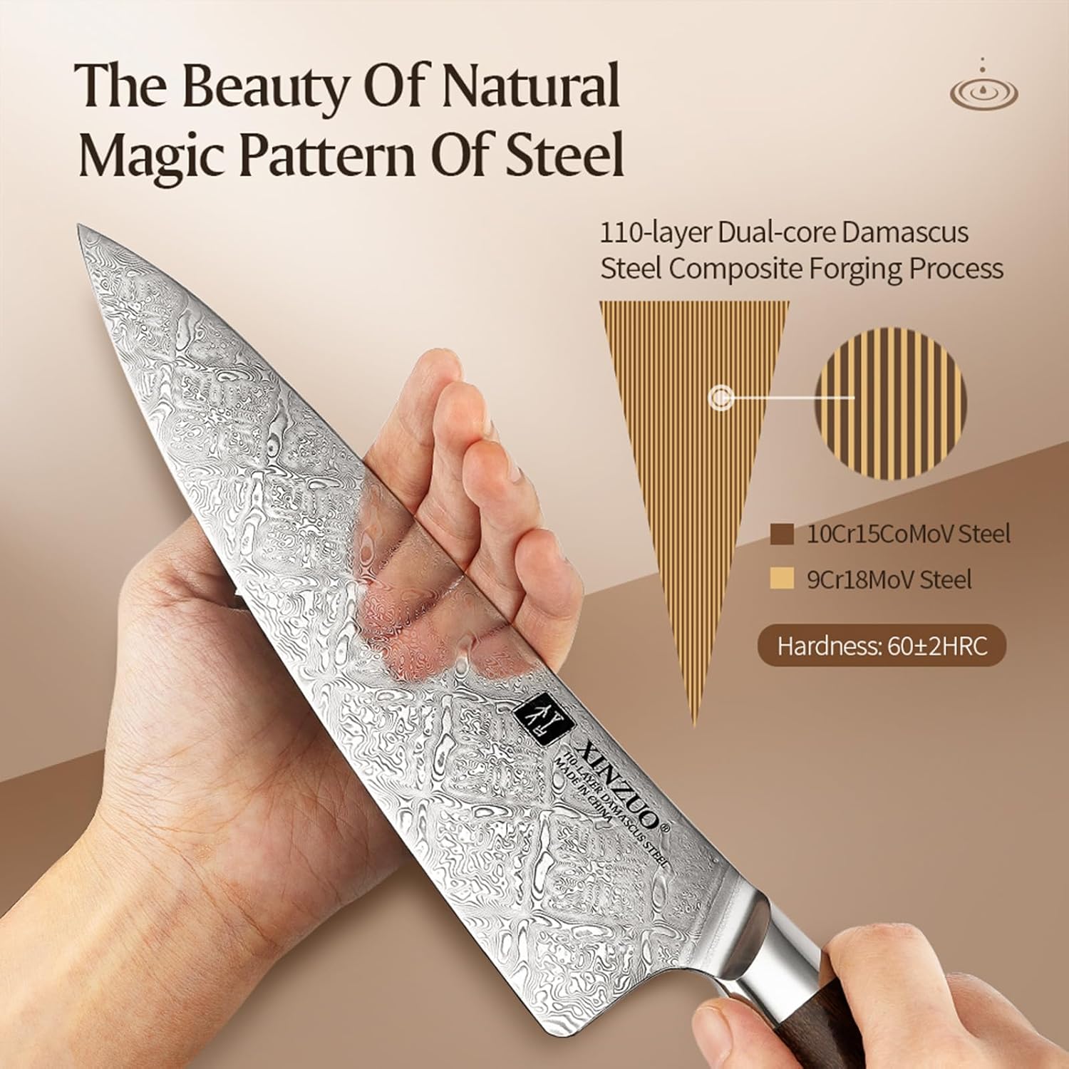 5-Piece Damascus Steel Knife Set K192669