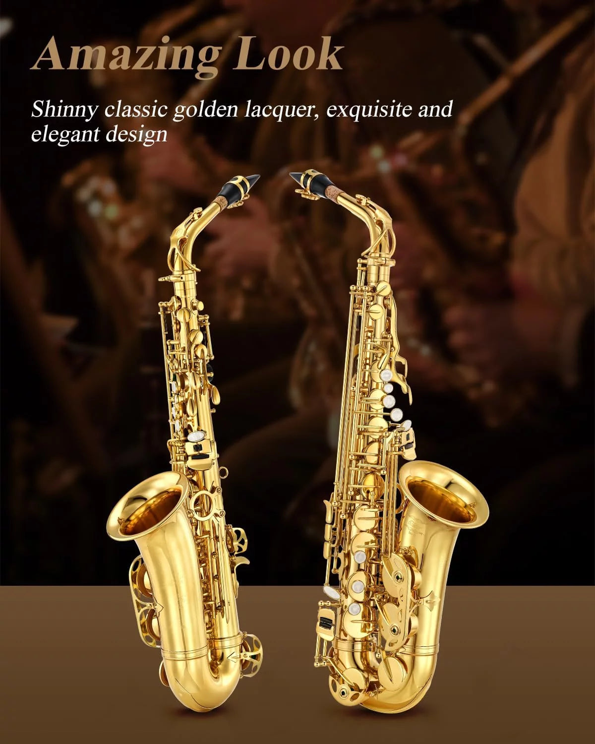 Gold Lacquer Alto Saxophone with Stand X450