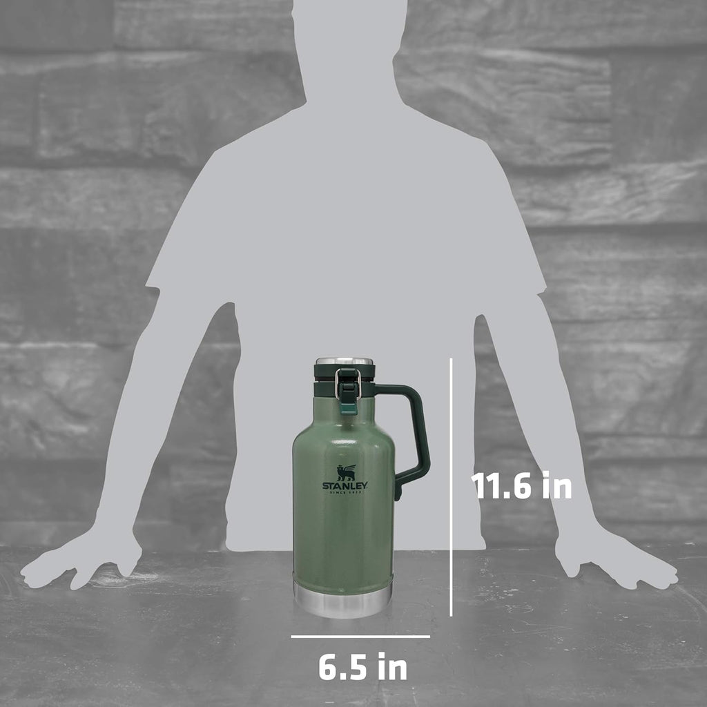 64oz Stainless Steel Vacuum Insulated Beer Growler with 4 Metal Tumblers Z8097