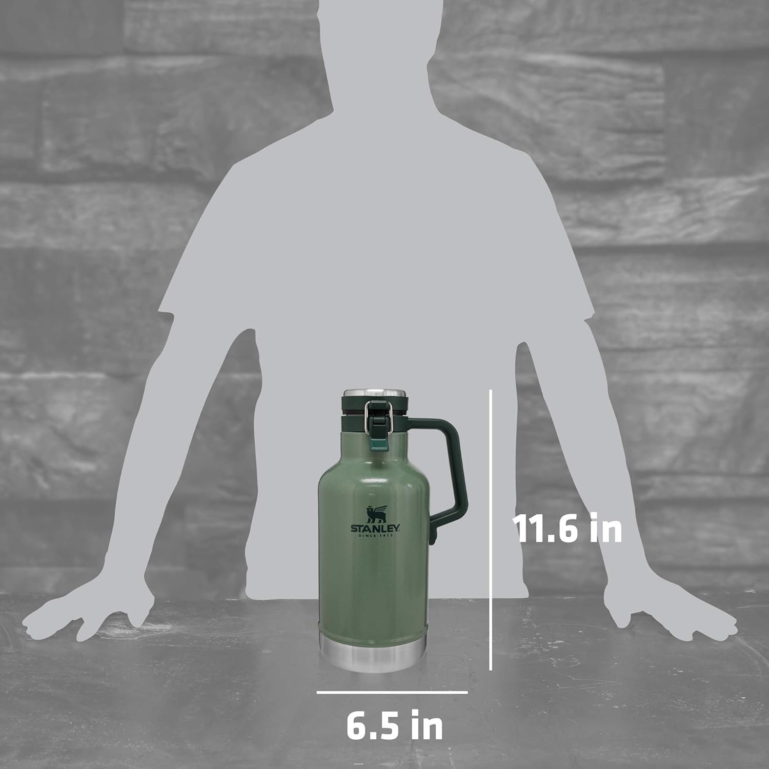 64oz Stainless Steel Vacuum Insulated Beer Growler with 4 Metal Tumblers Z8097