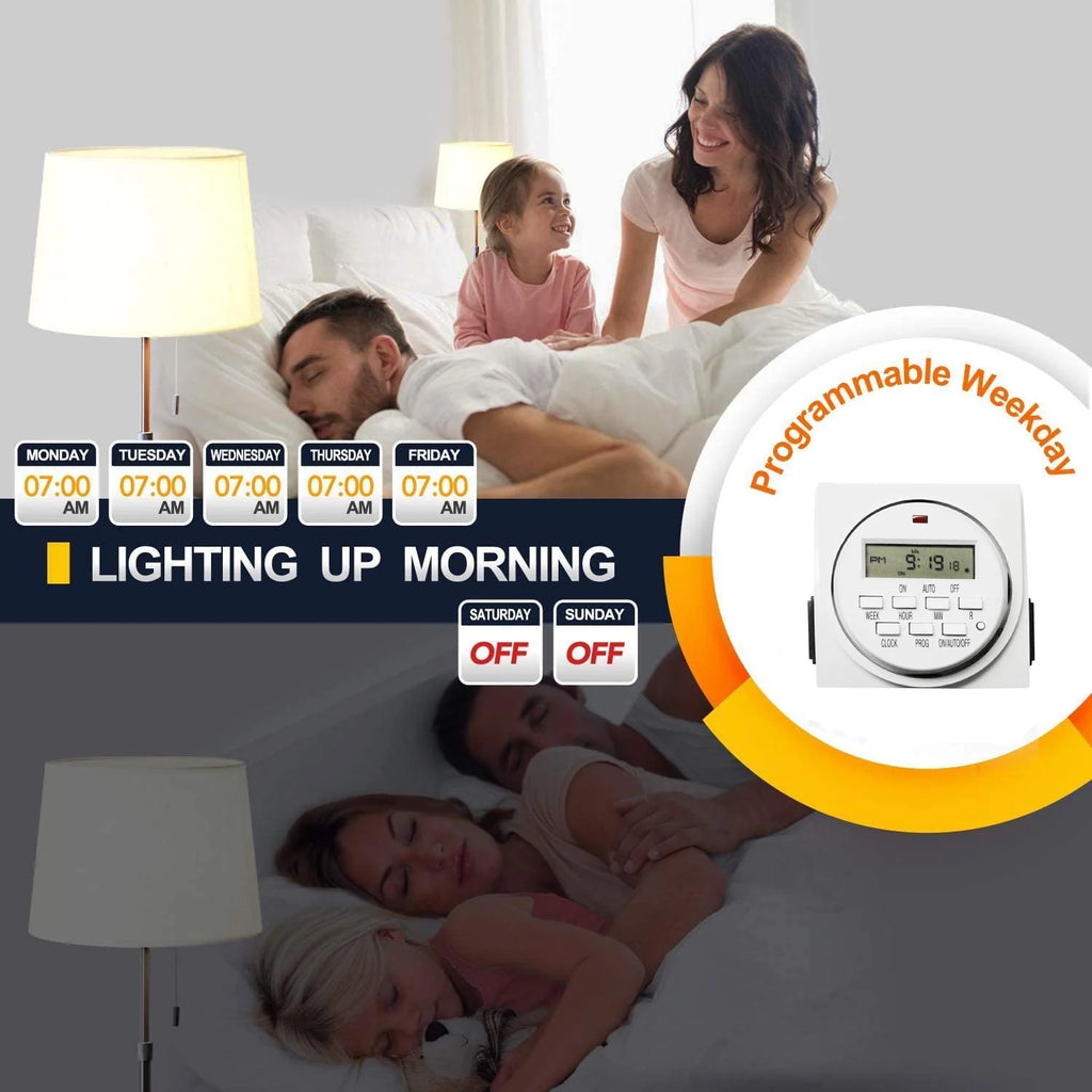 White 2 Pack Digital Programmable Electric Timer N487