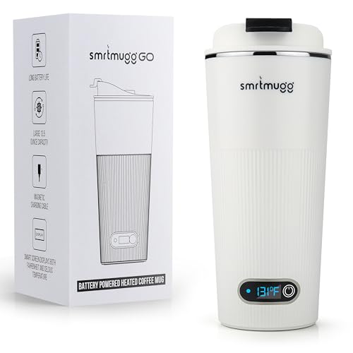 Black 13.5 OZ Battery Powered Heated Coffee Mug O557