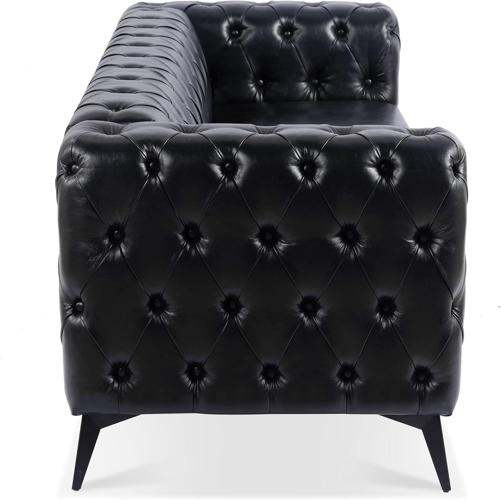 Comfy Couch Traditional Square Arm Sofa 84.06 Inch Width Removable Cushion 3 Seater P833