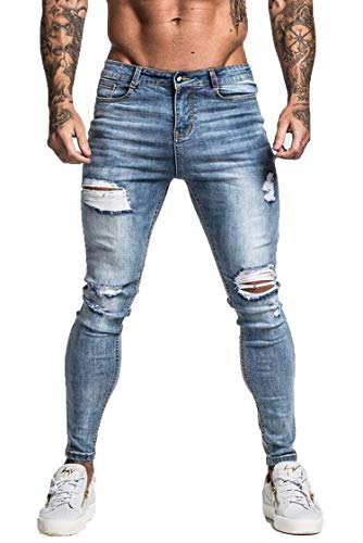 Slim Fit Ripped Stretch Jeans W80866