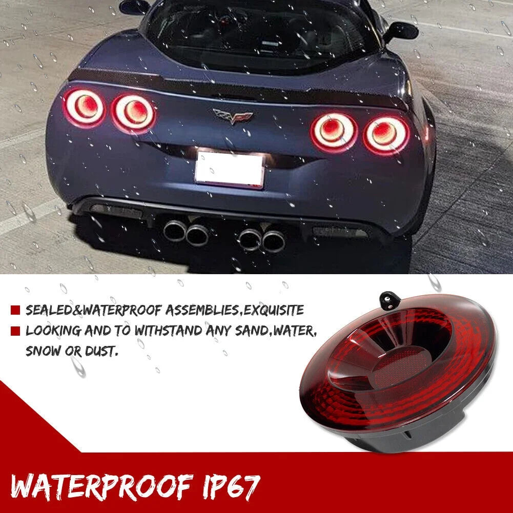 LED Red Halo Ring Rear Brake Tail Lights 4PC Q644183