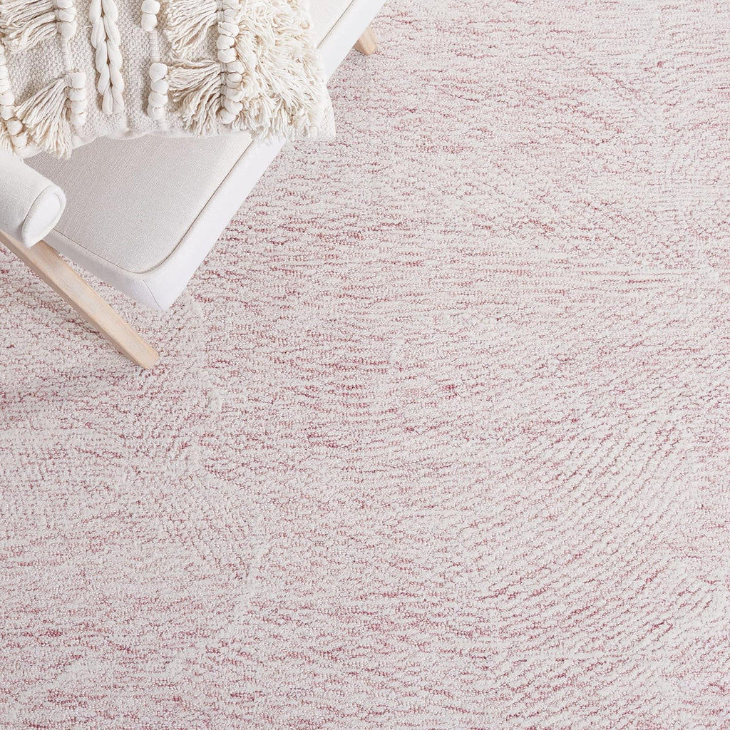 10' x 14' Pink & Ivory Handmade Wool Area Rug O936217