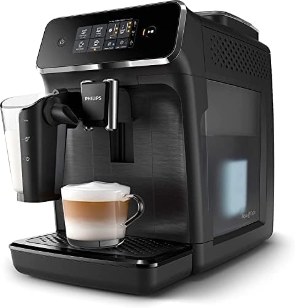 Black Fully Automatic Espresso Machine with LatteGo Milk Frother and Ceramic Grinder Y85841