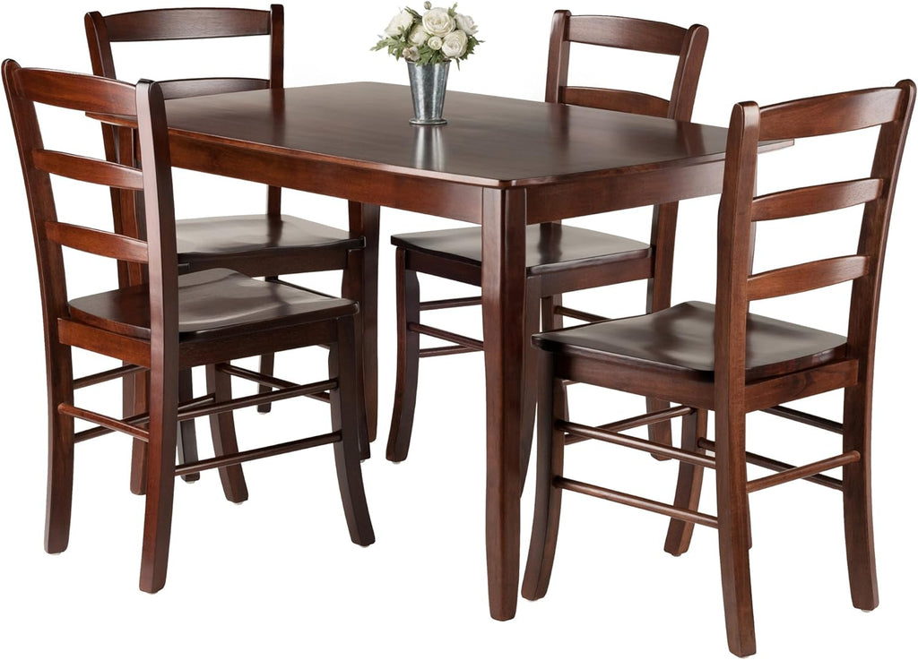 Walnut 5-Pc Dining Table with 4 Chairs P112909
